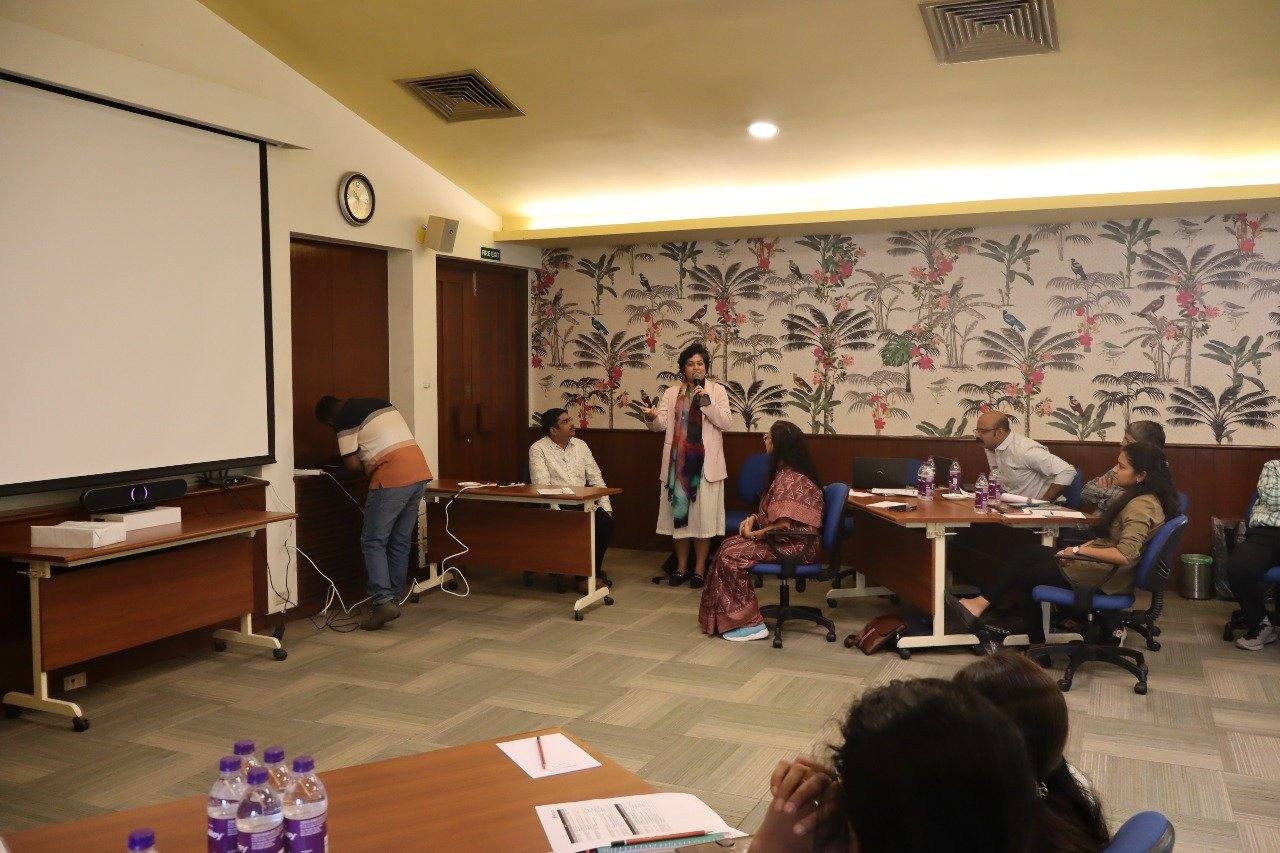 Sanjana Rathi leading the cyberpsychology training for NGO staff in Alibaug