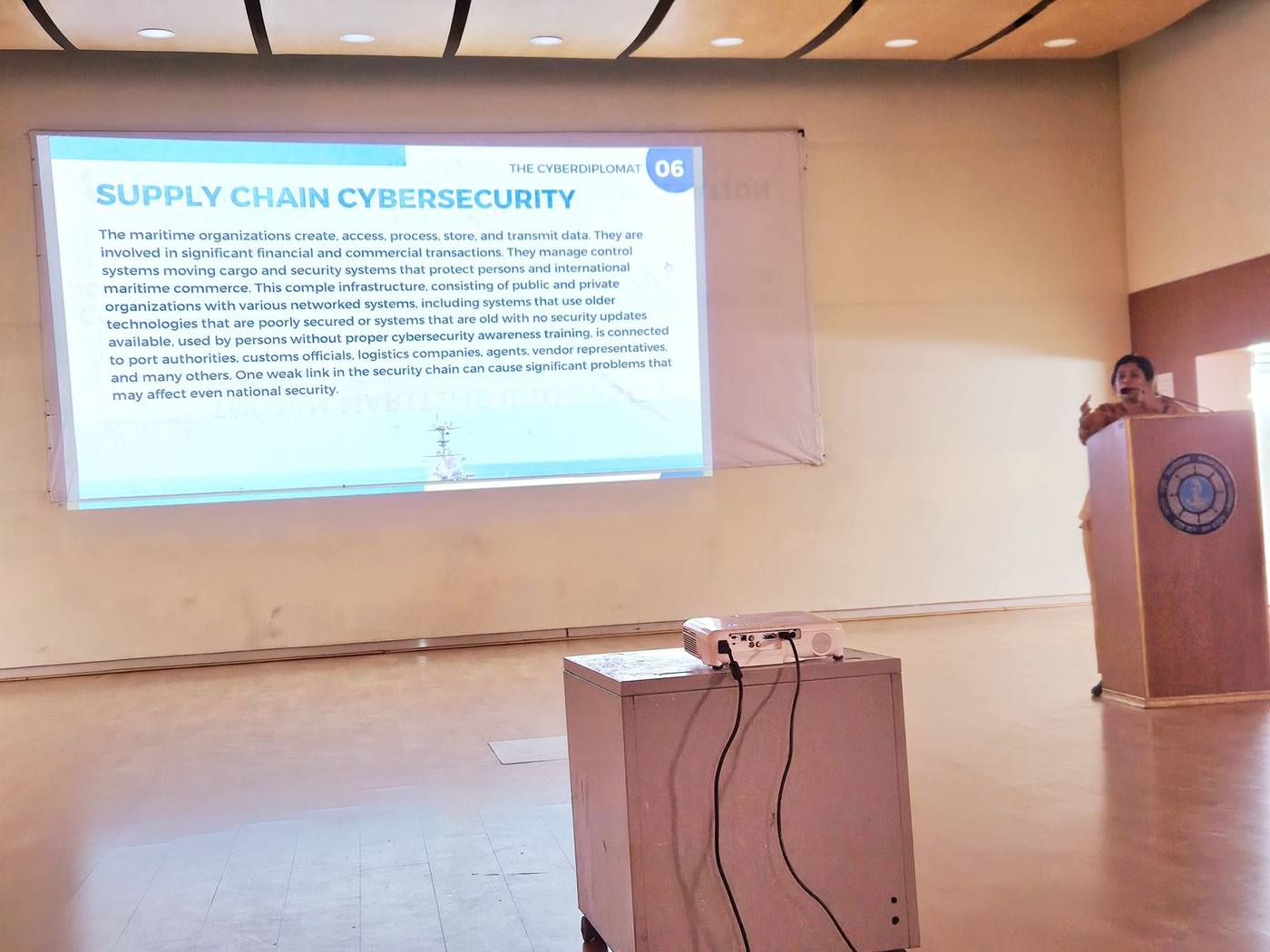 Slide on supply chain cybersecurity presented to IMU cadets