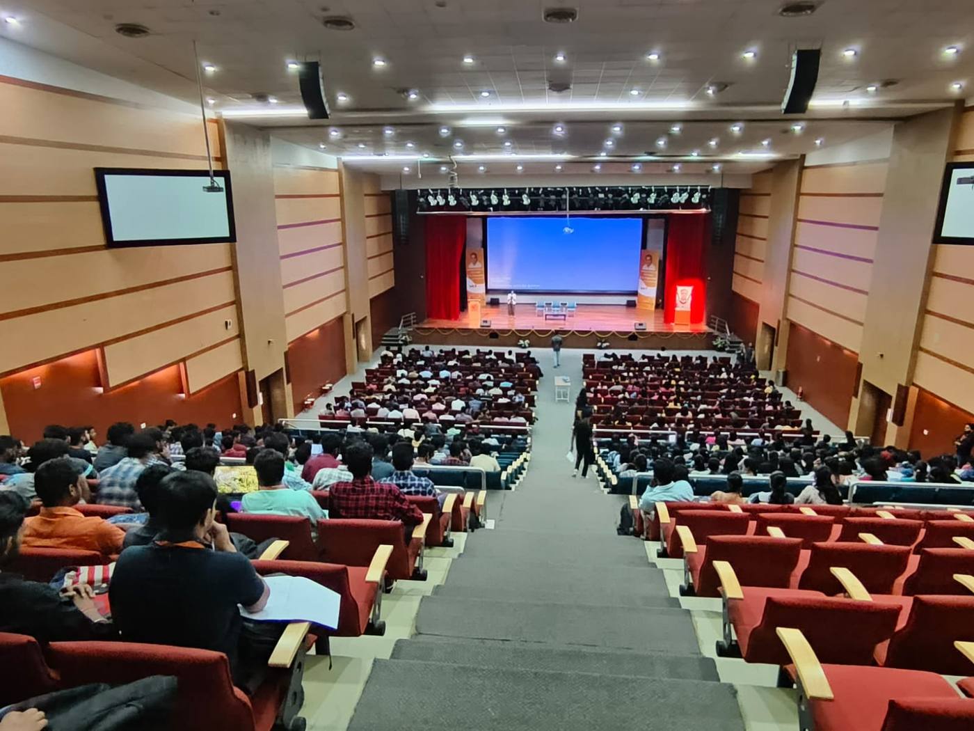A packed auditorium at MVJ College of Engineering