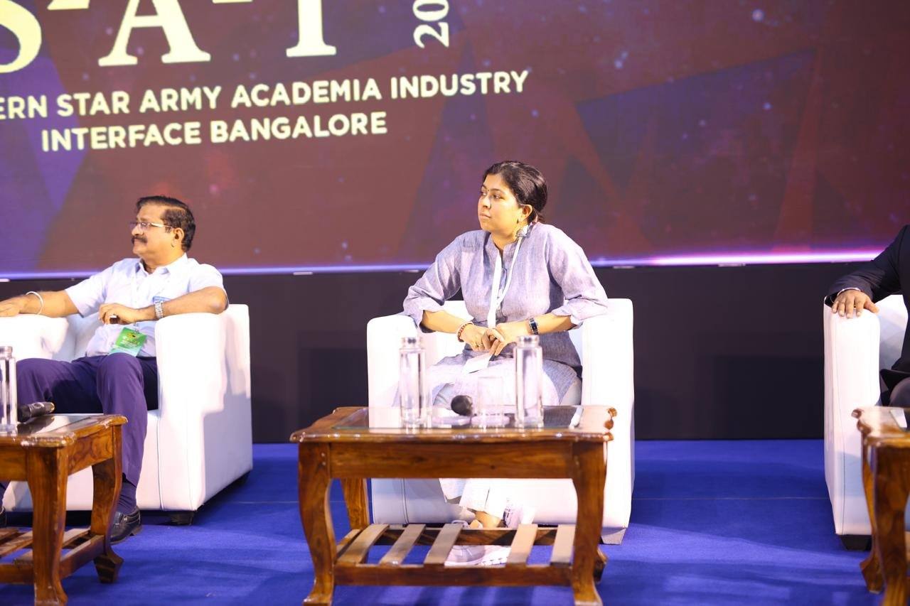 Sanjana Rathi seated on the panel at S2A2I2 2024