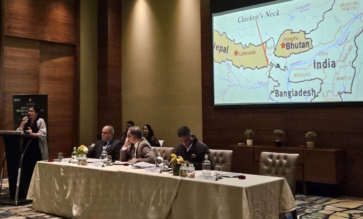 Sanjana Rathi speaking at the Siliguri Corridor round table